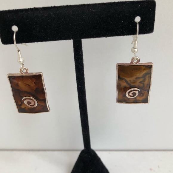 Chocolate and Silver pendant and earrings set 💋 - Picture 7 of 8